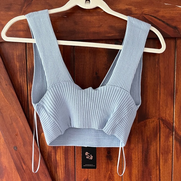 Light Blue Ribbed Two-Piece Set - Picture 4 of 7